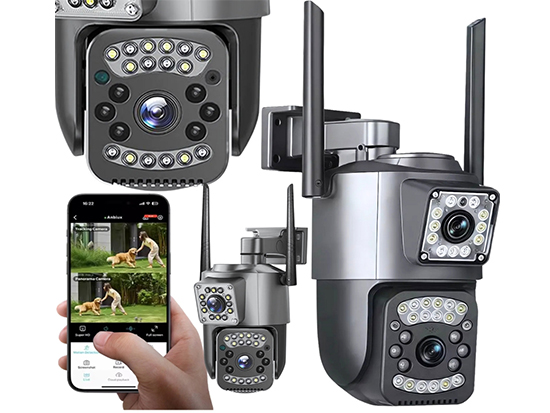 V380pro WiFi 2.5Inch PTZ SC03-W Black 4MP Security CCTV Wireless IP Security Dual Lens PTZ Camera